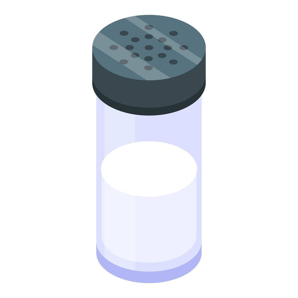 Salt jar icon, isometric style - Вектор,изображение