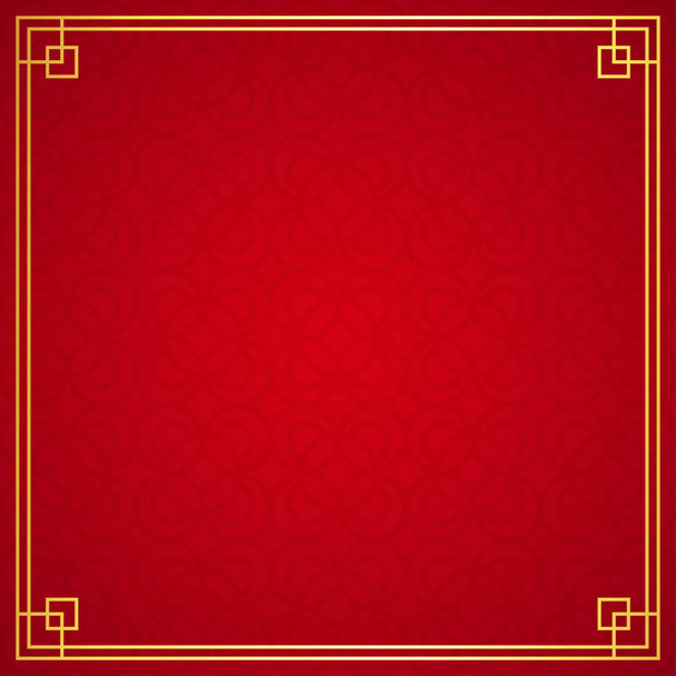 Oriental čínské okraje ornament na červeném pozadí, vektorové ilustrace - Vektor, obrázek