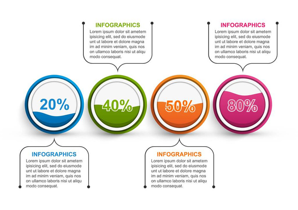 Opties infographics sjabloon. Infographics voor zakelijke presentaties of informatiebanner. - Vector, afbeelding