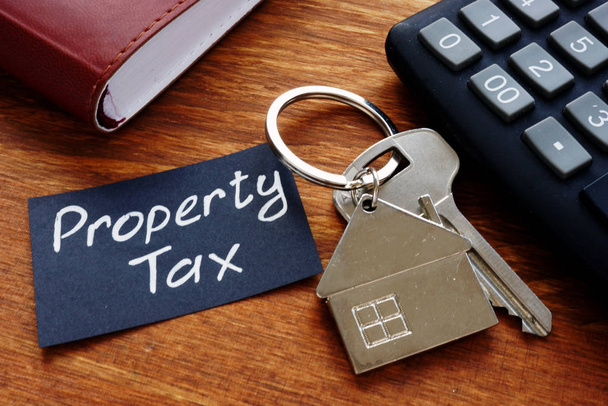 Conceptual photo showing printed text Property tax - Photo, Image