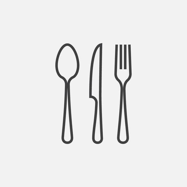 faca, garfo e colher ícone, ícone do restaurante
 - Vetor, Imagem