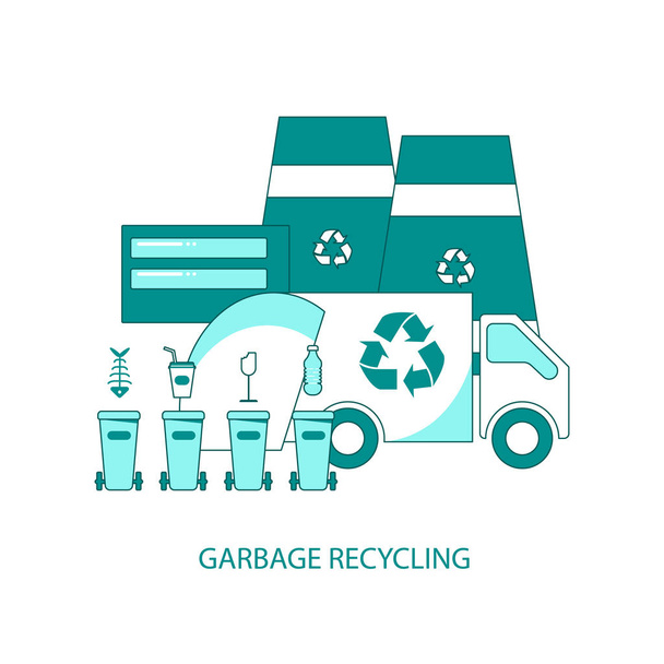 Garbage recycling flyer - Vector, Image
