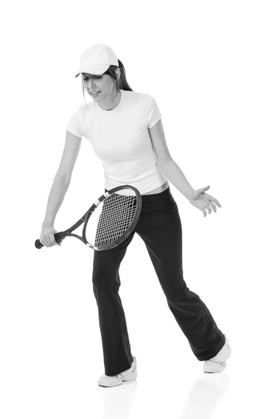 Chica joven con una raqueta de tenis - Foto, imagen