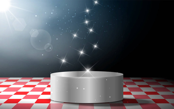  silver podium with spotlight on the stage - Vector, Image