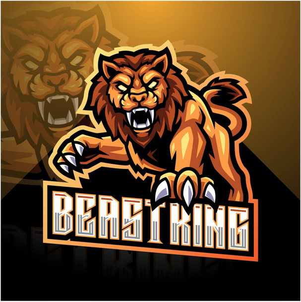 Lion esport mascotte logo ontwerp - Vector, afbeelding