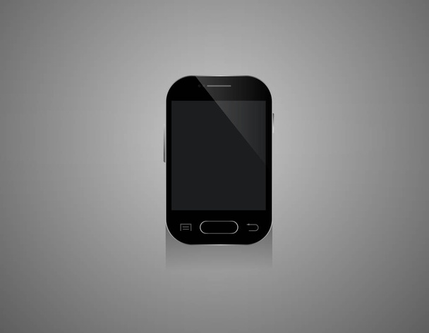 Modello di smartphone mobile in colori neri- disegno illstartion sfondo bianco
 - Vettoriali, immagini