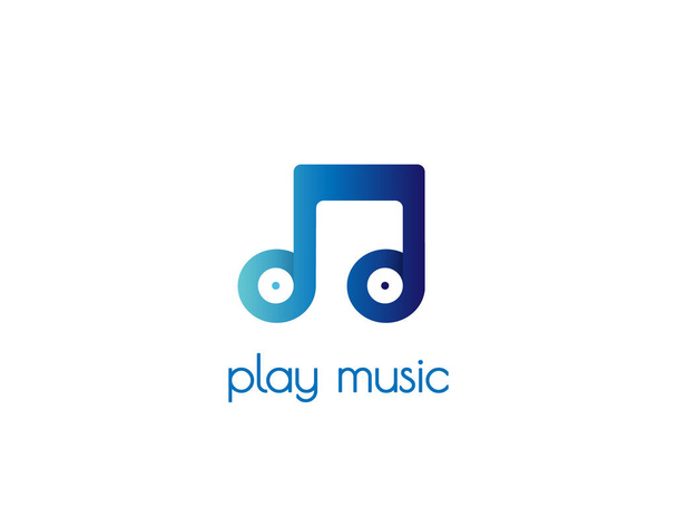 Record note play musica logo design- sfondo bianco illstartion design
 - Vettoriali, immagini