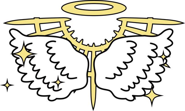 Божественні крила ангела з гало
  - Вектор, зображення
