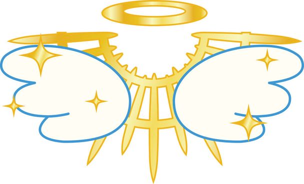 Divine Pop Angel wings with halo  - Vector, Image