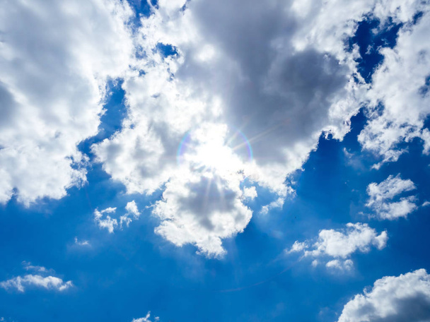 Blue sky with clouds background. - Fotó, kép