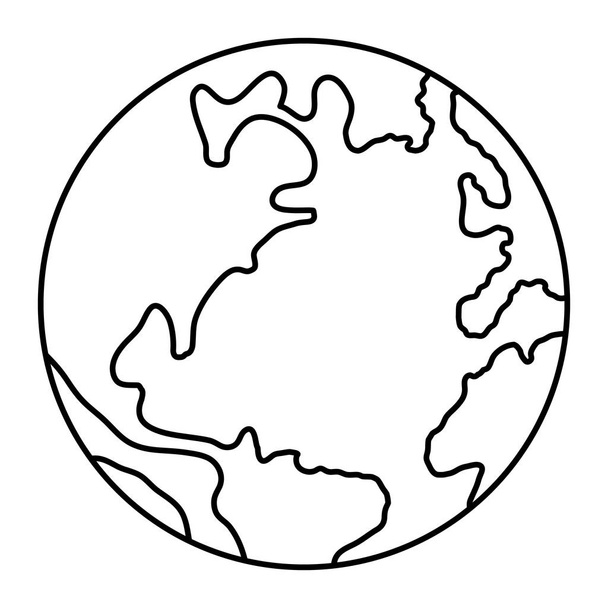 Welt Planet Erde Ikone isoliert - Vektor, Bild