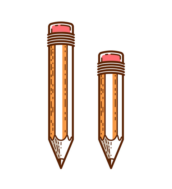 Pencil vector simple trendy logo or icon for designer or studio, creative design, education, science knowledge and research, linear style. - Vektor, Bild