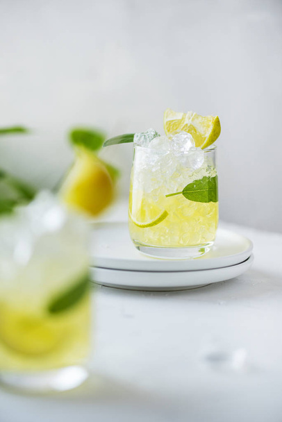 Summer cocktail with sage and lime - Zdjęcie, obraz