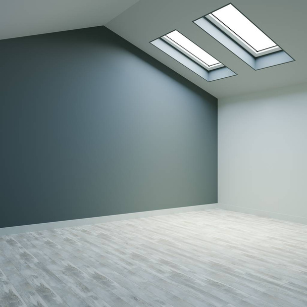 Moderní světlý prázdný interiér. 3D vykreslování - Fotografie, Obrázek