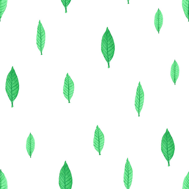 Leaves watercolor seamless pattern background. Vector illustration. - Vettoriali, immagini