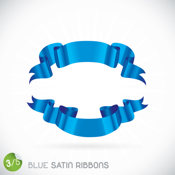 Blue Satin Ribbons Illustration - Vektör, Görsel