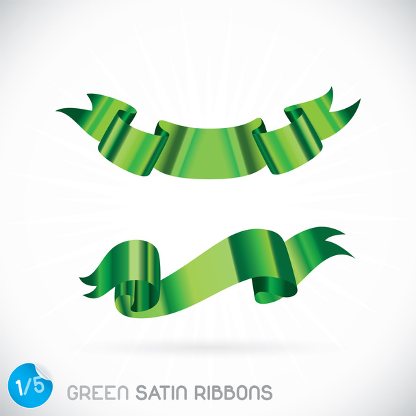 Zöld szatén szalagokkal illusztráció - Vektor, kép