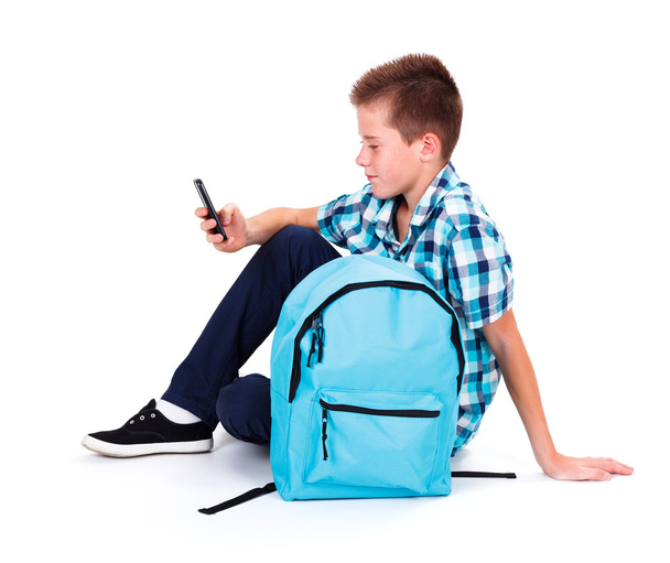 Boy with Smart Phone - Φωτογραφία, εικόνα