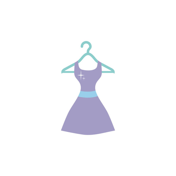 Design plano de ícone de vestido isolado - Vetor, Imagem