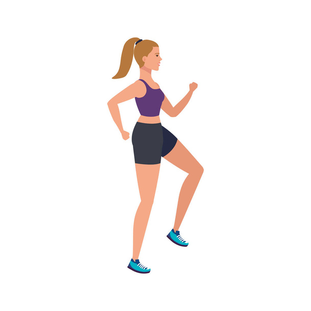 молода жінка спортсменка, що біжить аватаром
 - Вектор, зображення
