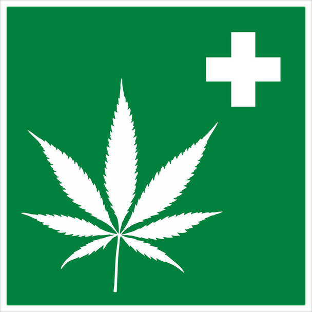 Medical cannabis pictogram illustration - Photo, Image