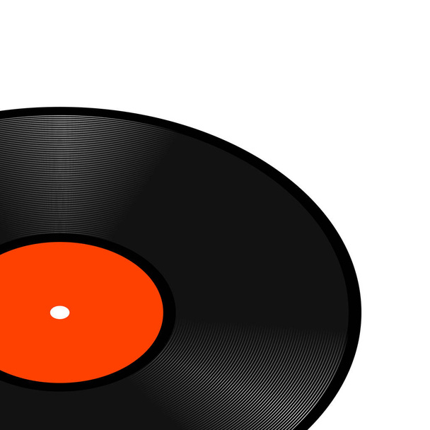 Realistyczna perspektywa retro winyl gramofon płyta wektor szablon vinyl płyta gramofonowa vinyl do projektowania albumu zespołu muzycznego - Wektor, obraz