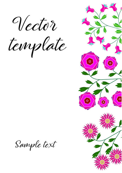 Floral pattern for your design. Floral template for holiday, wed - Vector, Imagen