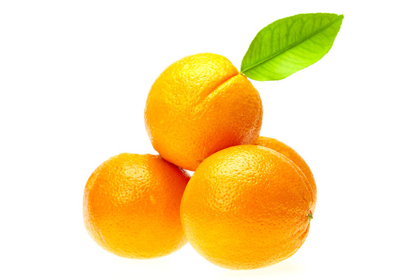 Oranges with leaves - Фото, зображення