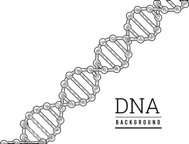 DNA yapısı. Deoksiribonükleik asit. Beyaz üzerine vektör illüstrasyonu - Vektör, Görsel