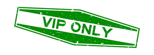 Grunge green VIP (abreviatura de persona muy importante) sello de sello de goma hexágono de palabra única sobre fondo blanco
 - Vector, imagen