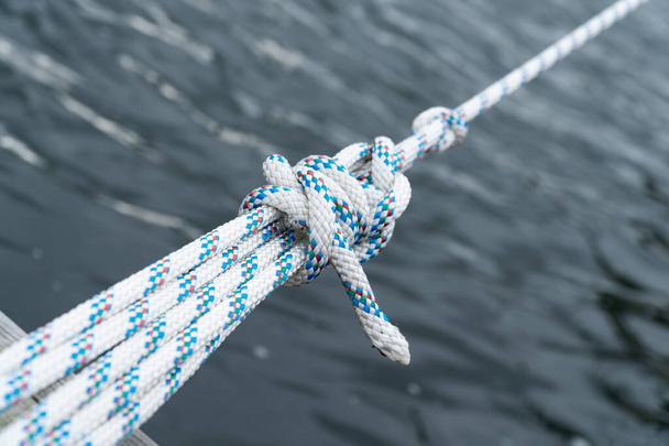 Close up of a knot in a rope of a sailing boat - Photo, image