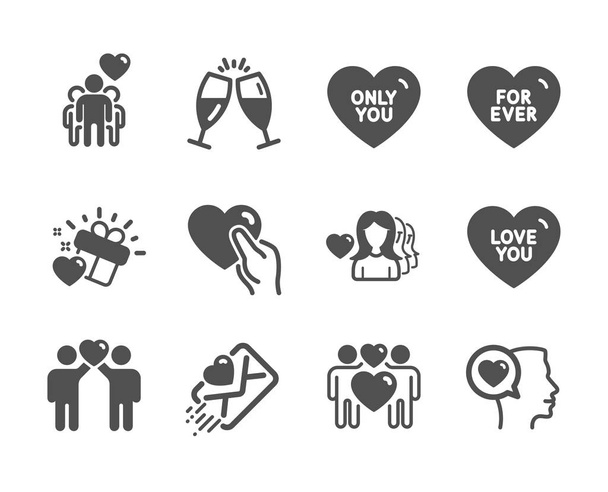 Conjunto de ícones de Amor, como Só você, Amo você, Carta de Amor. Efeito
 - Vetor, Imagem