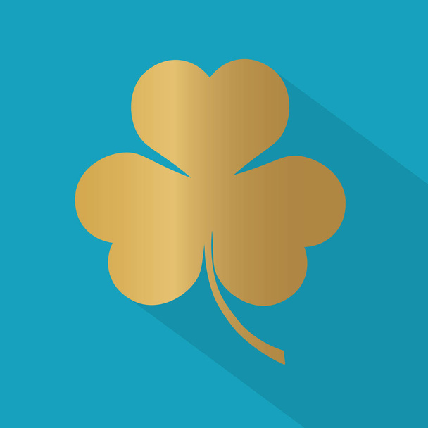 golden clover leaf icon- vector illustration - Vector, Image