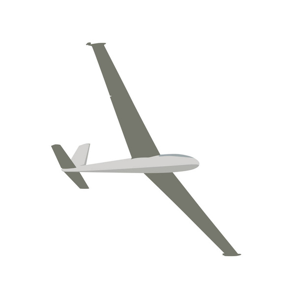 Glider, flat design sailplane vector illustration. Airplane - Διάνυσμα, εικόνα