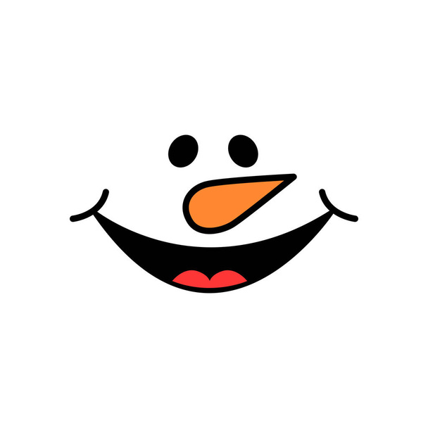Cute snowman face - vector. Snowman head. Vector illustration isolated. - Vector, Image