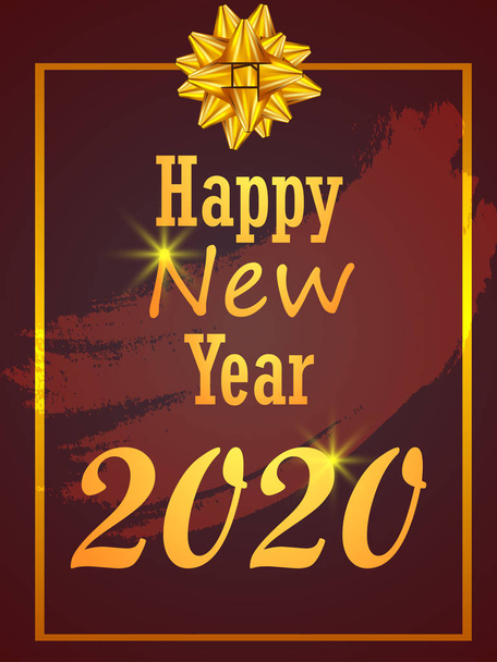 Feliz Año Nuevo 2020 desea un saludo estacional
 - Vector, Imagen