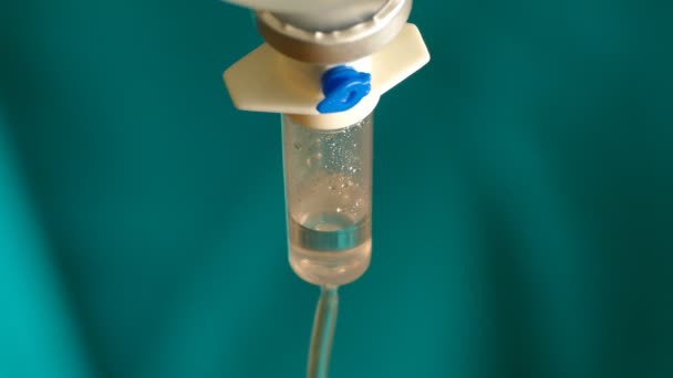 I.V. Intravenous saline drip. Medical procedure (Loop) - Footage, Video