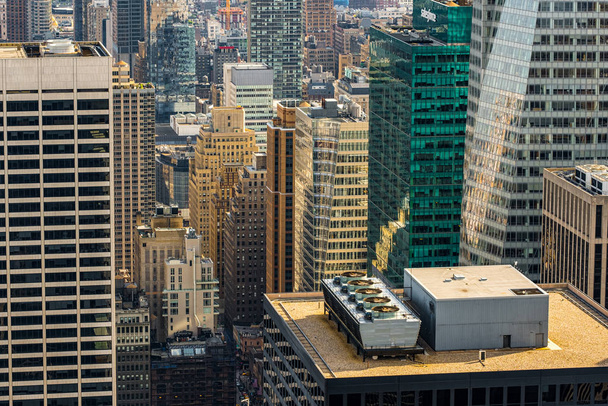 Midtown skyscrapers view from rooftop Rockefeller Center - Photo, Image