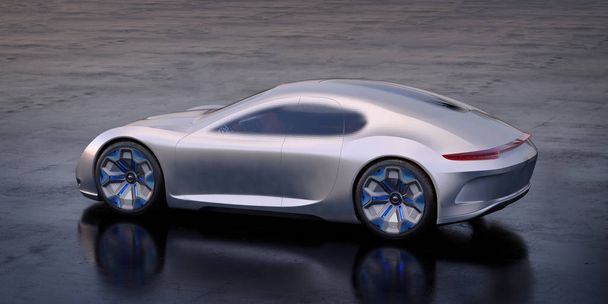 3D rendering of a brand-less generic concept car - Photo, Image