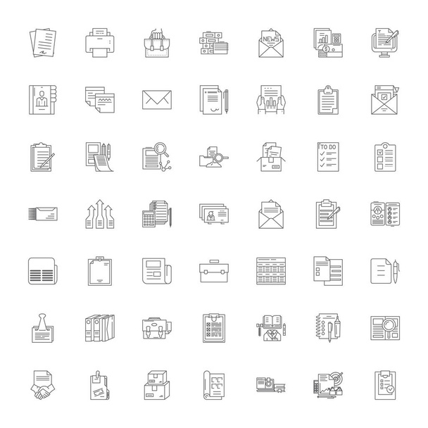 Documentation linear icons, signs, symbols vector line illustration set - Vettoriali, immagini