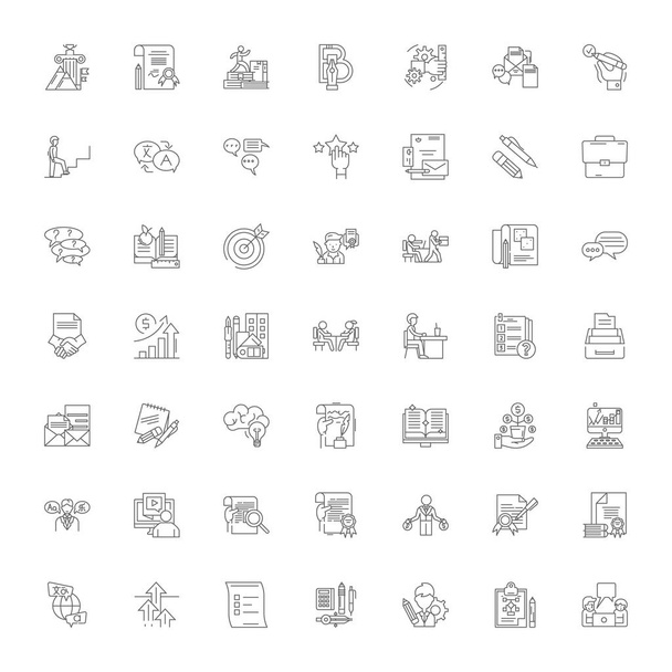 Carrière étudiante icônes linéaires, signes, symboles vectoriels illustration de ligne ensemble
 - Vecteur, image