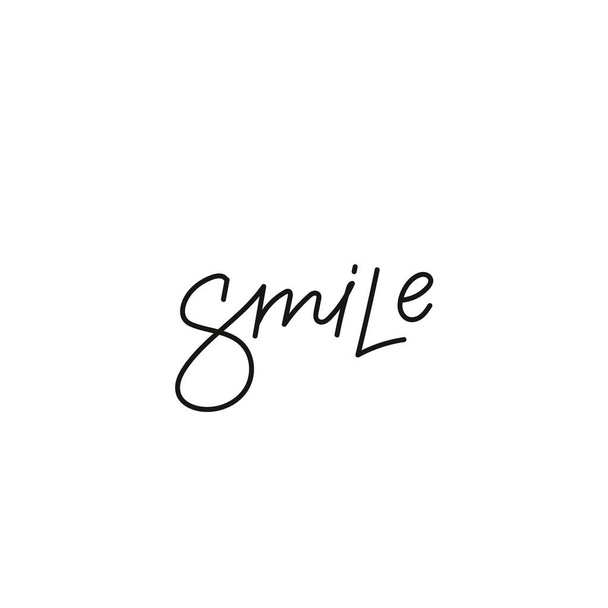 Smile calligraphy quote lettering - Вектор, зображення