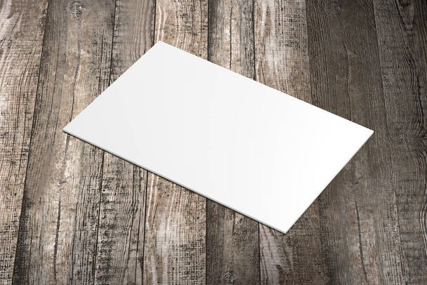 Μακιγιάζ κάρτας επιχειρηματία (55x85mm), ξύλινο φόντο - 3d rendering - Φωτογραφία, εικόνα