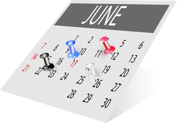 Stránka Kalendář s napínáčky - Vektor, obrázek
