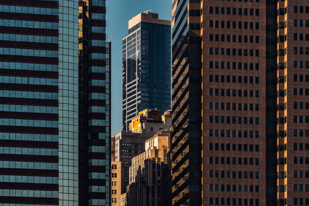 Close-up view of modern skyscrapers in Financial District Lower  - Photo, Image