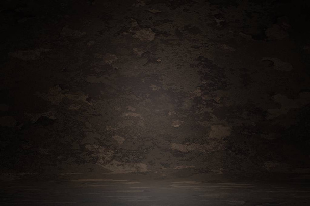 Tmavě hnědé vinobraní textury stěna škrábance rozmazané skvrny pozadí. Marble design photo studio portrét pozadí, banner webové stránky měkké světlo. 3D vykreslování - Fotografie, Obrázek