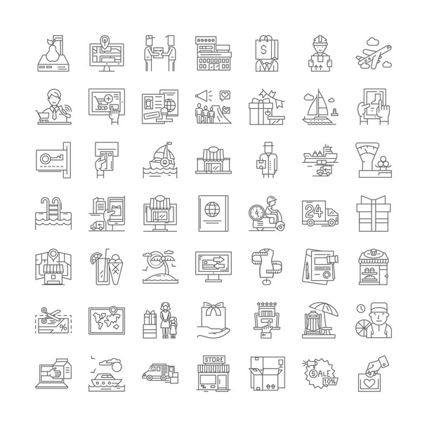 Service linear icons, signs, symbols vector line illustration set - Vettoriali, immagini