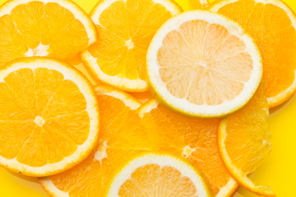 Oranges and lemons, citrus fruits - Foto, Imagem