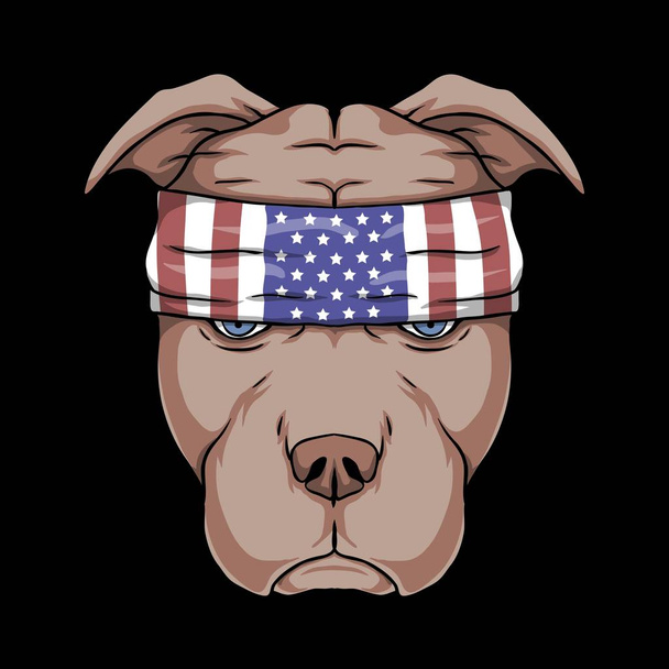 Pitbull perro cabeza vector ilustración para su empresa o marca
 - Vector, Imagen