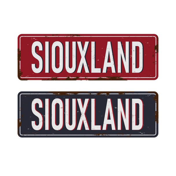Siouxland Vintage tyhjä ruostunut metalli merkki Vektori Kuvitus valkoisella taustalla
 - Vektori, kuva